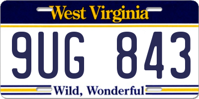 WV license plate 9UG843
