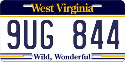 WV license plate 9UG844
