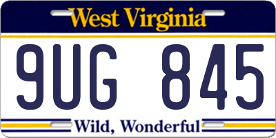 WV license plate 9UG845
