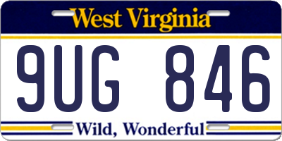 WV license plate 9UG846