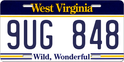 WV license plate 9UG848