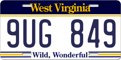 WV license plate 9UG849