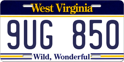 WV license plate 9UG850