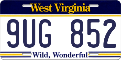 WV license plate 9UG852