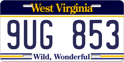 WV license plate 9UG853