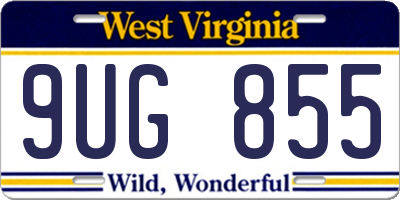 WV license plate 9UG855