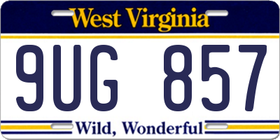 WV license plate 9UG857