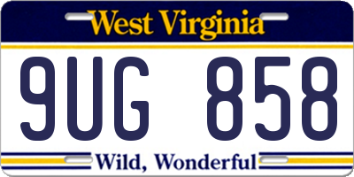 WV license plate 9UG858