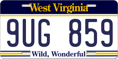 WV license plate 9UG859