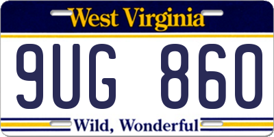 WV license plate 9UG860