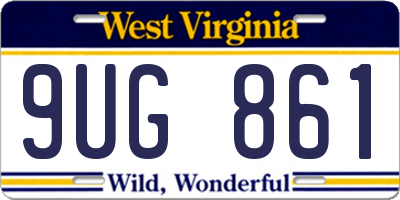 WV license plate 9UG861