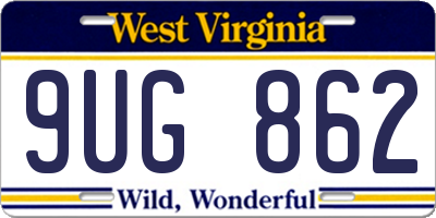 WV license plate 9UG862