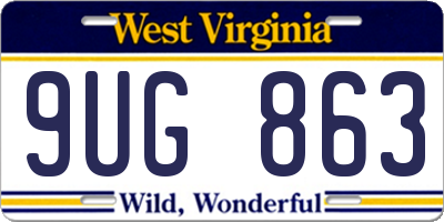 WV license plate 9UG863
