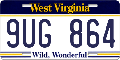 WV license plate 9UG864