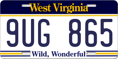 WV license plate 9UG865