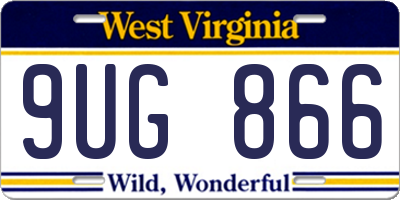 WV license plate 9UG866