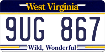 WV license plate 9UG867