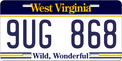 WV license plate 9UG868