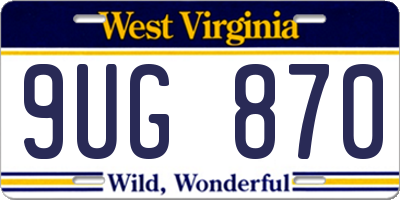 WV license plate 9UG870