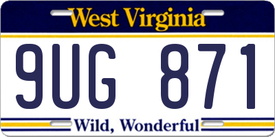 WV license plate 9UG871
