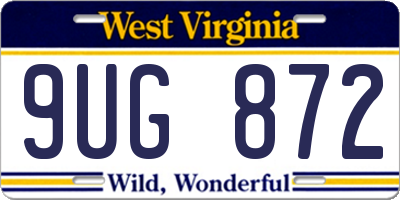 WV license plate 9UG872