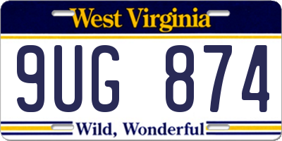 WV license plate 9UG874