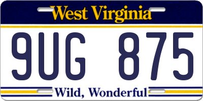 WV license plate 9UG875