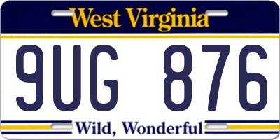 WV license plate 9UG876