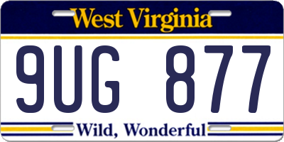 WV license plate 9UG877
