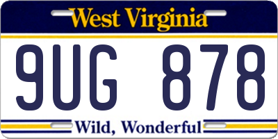WV license plate 9UG878