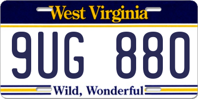 WV license plate 9UG880