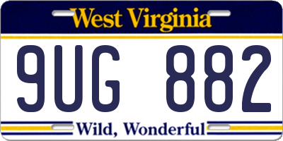WV license plate 9UG882