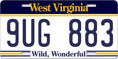 WV license plate 9UG883