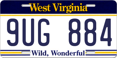 WV license plate 9UG884