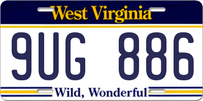 WV license plate 9UG886