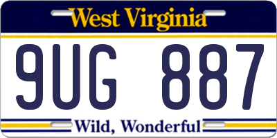 WV license plate 9UG887