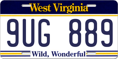 WV license plate 9UG889
