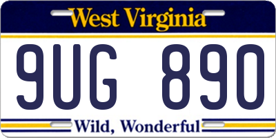 WV license plate 9UG890