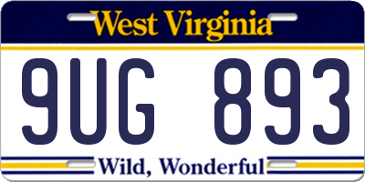 WV license plate 9UG893