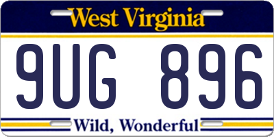 WV license plate 9UG896