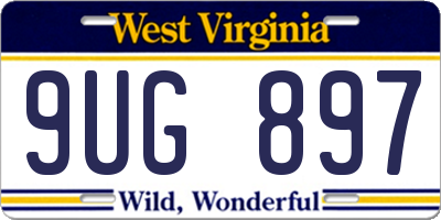 WV license plate 9UG897