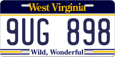 WV license plate 9UG898