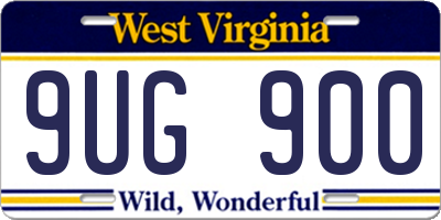 WV license plate 9UG900
