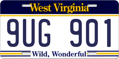 WV license plate 9UG901