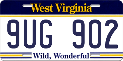 WV license plate 9UG902