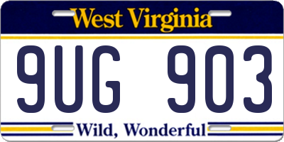 WV license plate 9UG903