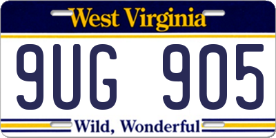 WV license plate 9UG905