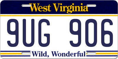 WV license plate 9UG906