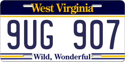 WV license plate 9UG907