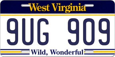 WV license plate 9UG909